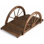 Pont de jardin en sapin carbonis� charge maximale 75kg, pont sur �tang 101, 5x48, 5x38cm avec des garde ...