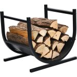 Porte - b�ches bois de chemin�e en m�tal en forme de u 43 x 37 x 39, 5 cm avec poign�es charge 30 kg ...