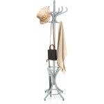 Costway - porte manteau sur pieds avec 12 crochets en bois massif pour manteaux chapeaux parapluie 51 ...