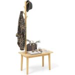 Costway - porte manteaux sur pieds bois 3 en 1, meuble d'entrée avec banc, 4 crochets, table d'appoint ... Costway - porte manteaux sur pieds bois 3 en 1, meuble d'entrée avec banc, 4 crochets, table d'appoint ...