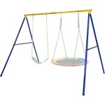 Costway portique de balan�oire pour enfants en forme de a charge 300kg avec 2 fa�ons de suspendre piquets ...