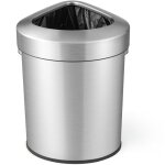 Costway - poubelle cuisine 60 litres en acier inox, poubelle cuisine d'angle, anti - empreintes, seau ...