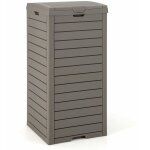 Costway poubelle exterieur 118l en rsine, poubelle de jardin avec couvercle et plateau extractible, ...