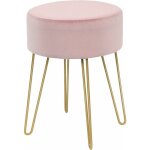 Costway - pouf tabouret repose - pieds moderne rond, pouf en velours avec pieds mtalliques robustes, ...