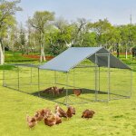 Costway - poulailler en acier galvanisé 18? - 6 x 3 x 1, 95 m, grand enclos poule avec porte verrou, ... Costway - poulailler en acier galvanisé 18? - 6 x 3 x 1, 95 m, grand enclos poule avec porte verrou, ...