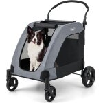Poussette pour chien pliante, 67 x 98 x 64 cm, poussette buggy pour chien chat avec fen�tre en maille, ...