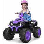 Costway quad �lectrique 12v pour enfants 3 - 7 ans, avec d�marrage lent, vitesse 2, 8 - 5 km / h, lumi�res ...