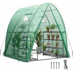 Costway - serre de jardin avec housse en pe rsistante aux intempries, serre tunnel avec fentre moustiquaire ...