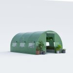 Costway - serre de jardin tunnel 600x300x200 cm cadre en acier galvanis� robuste, serre tunnel coupe ...