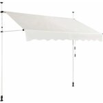 Costway - store banne manuel r�tractable 2, 5 l x 1, 2 l m hauteur et inclinaison r�glable aluminium ...