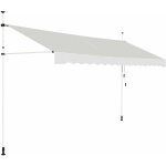 Costway - store banne manuel r�tractable 4 l x 1, 2 l m hauteur et inclinaison r�glable aluminium polyester ...
