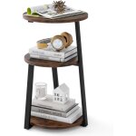 Costway - table d'appoint, bout de canape 3 niveaux, cadre en m�tal, table d'appoint de salon design ...