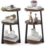 Costway - table d'appoint, bout de canape 3 niveaux, cadre en m�tal, table d'appoint de salon design ...