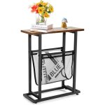Costway - table d'appoint de style industriel, bout de canapé Étroite à 2 niveaux avec porte - revues ... Costway - table d'appoint de style industriel, bout de canapé Étroite à 2 niveaux avec porte - revues ...