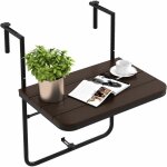 Table de balcon suspendue pliable avec hauteur 73 / 78, 5 / 84cm, table rabattable en hips et métal avec ... Table de balcon suspendue pliable avec hauteur 73 / 78, 5 / 84cm, table rabattable en hips et métal avec ...