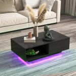Costway - table basse salon led 20 couleurs, table basse blanche avec grand tiroir et compartiment, 5 ... Costway - table basse salon led 20 couleurs, table basse blanche avec grand tiroir et compartiment, 5 ...