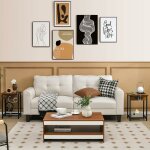 Table de chevet lot de 2 avec station de recharge, table d'appoint industrielle avec Étagère de rangement, ... Table de chevet lot de 2 avec station de recharge, table d'appoint industrielle avec Étagère de rangement, ...