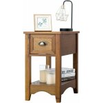 Table de chevet avec tiroir, table d'appoint pieds en bois d'h�v�a, bout de canap� r�tro pour chambre, ...