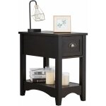 Table de chevet avec tiroir, table d'appoint pieds en bois d'h�v�a, bout de canap� r�tro pour chambre, ...