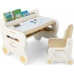 Costway table � dessin et chaise pour enfants avec 5 stylos & gomme, bureau enfants en forme mignon avec ...