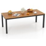 Costway table de jardin 200 cm pour 8 personnes, table exterieur en bois d?acacia, table à manger avec ... Costway table de jardin 200 cm pour 8 personnes, table exterieur en bois d?acacia, table à manger avec ...