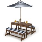 Costway - table de pique - nique pour enfants avec parasol réglable, salon de jardin en bois pour enfants ... Costway - table de pique - nique pour enfants avec parasol réglable, salon de jardin en bois pour enfants ...