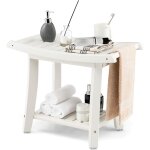Costway ? tabouret de douche 2 niveaux en pehd �tanche ? si�ge incurv� antid�rapant ? capacit� 150kg ...