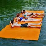 Costway - tapis flottant de piscine 355 x 183 cm, matelas flottant d'eau 4 - 6 personnes 3 couches mousse ...