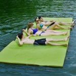 Costway - tapis flottant de piscine 355 x 183 cm, matelas flottant d'eau 4 - 6 personnes 3 couches mousse ...