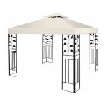 Toile de rechange en polyester imprmable de jardin pour pavillon tonnelle 3 x 3 m tente beige - costway ...