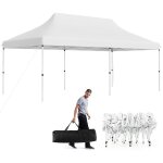 Costway - tonnelle de jardin escamotable pliable 300x600cm, tente de f�te imperm�able protection solaire ...