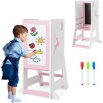Costway tour d'apprentissage enfant avec hauteur r�glable & tableau, tour d'observation montessori en ...
