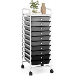 Costway tour de rangement, desserte � roulettes avec 10 tiroirs, chariot de rangement stable solide, ...