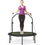 Costway - trampoline d'intérieur pliable Ø101cm avec 2 bandes & poignée réglable en hauteur, charge 150kg ... Costway - trampoline d'intérieur pliable Ø101cm avec 2 bandes & poignée réglable en hauteur, charge 150kg ...