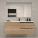 Cosyneo - meuble de salle de bain 120cm simple vasque - 2 tiroirs - madera miel (bois clair) - luna