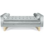 Banquette capitonn�e shell velours argent