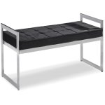 Banquette lady velours noir pieds argent