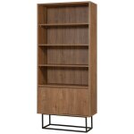 Cotecosy - calicosy - etag�re avec 3 tablettes et 2 portes d�cor noyer h182 cm - rea