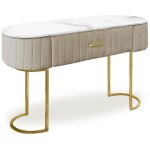 Coiffeuse paloma 1 tiroir velours taupe