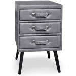 Cotecosy - commode 3 tiroirs bardo simili p. u. gris Cotecosy - commode 3 tiroirs bardo simili p. u. gris