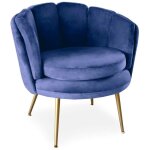 Cotecosy - fauteuil arrondi brenda velours bleu Cotecosy - fauteuil arrondi brenda velours bleu