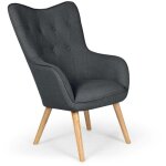 Fauteuil scandinave klarys tissu gris fonc