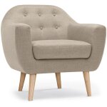 Fauteuil scandinave savoy tissu beige