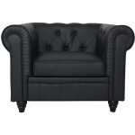 Cotecosy - grand fauteuil chesterfield noir