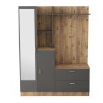 Cotecosy - meuble d'entr�e en agglom�r� avec miroir dos