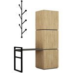 Cotecosy - calicosy - meuble rangement chaussures 3 portes avec banc et porte manteaux h149 cm - mello ...
