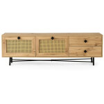 Cotecosy - meuble tv en agglom�r� et cannage hapsiyas