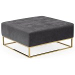 Cotecosy - pouf carr� hudson tissu gris fonc�