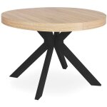 Table ronde extensible myriade noir et ch�ne clair