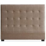 T�te de lit luxor 140cm velours taupe